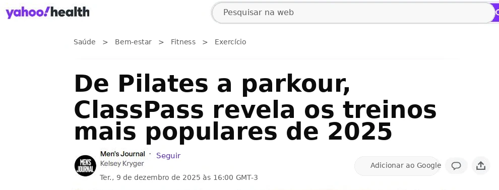 Manchete do Yahoo Health: ClassPass Reports the Most Popular Workouts of 2025