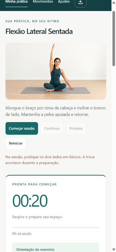 Prática dos dois lados — tela do aplicativo